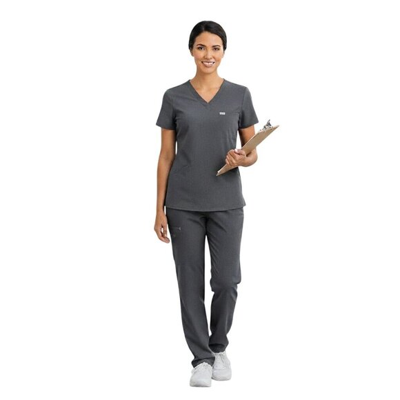 FIGS Catalina One Pocket Scrub Top Charcoal Size M - Picture 1 of 14